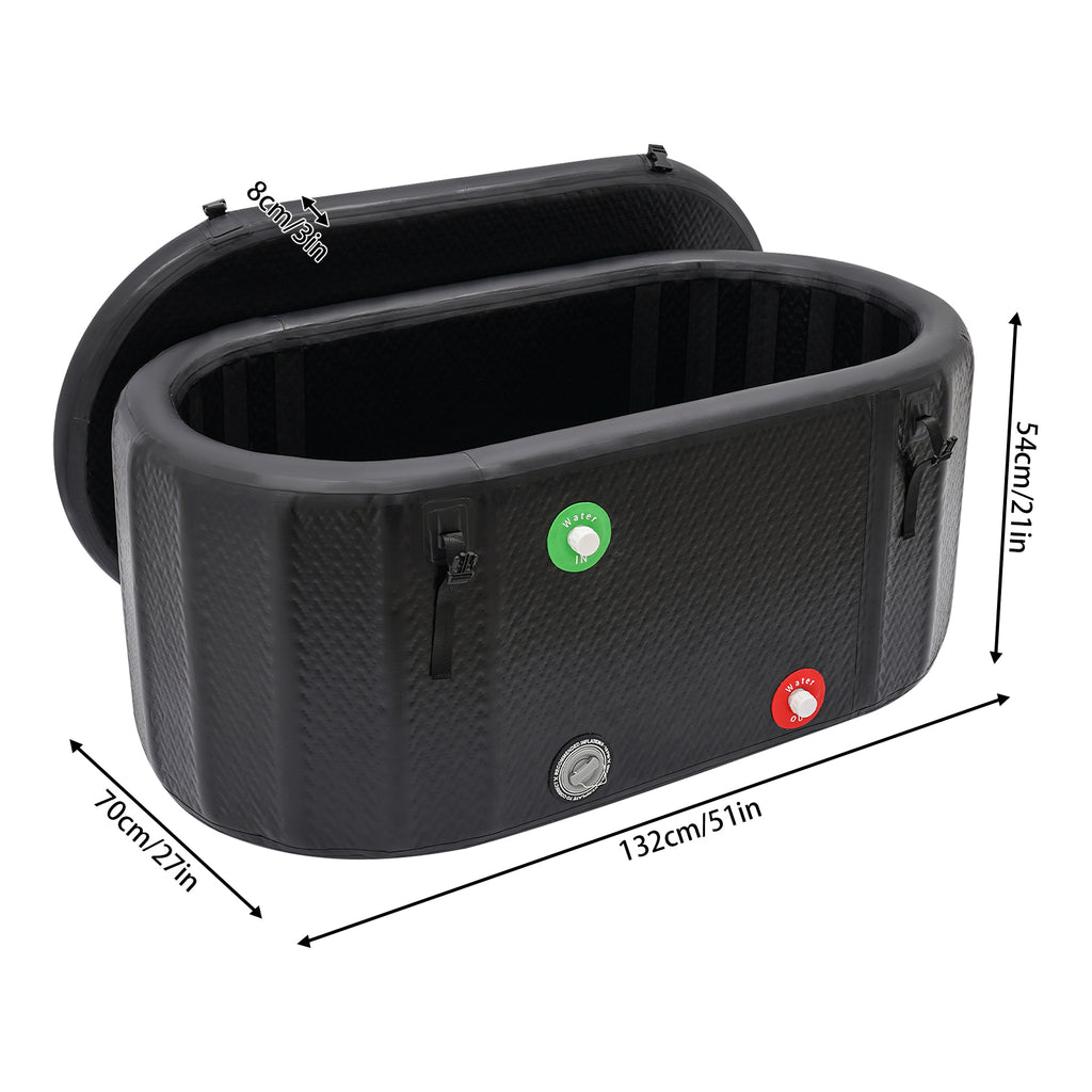 Velloremi Inflatable Cold Plunge Tub 275L–370L with Insulated Lid