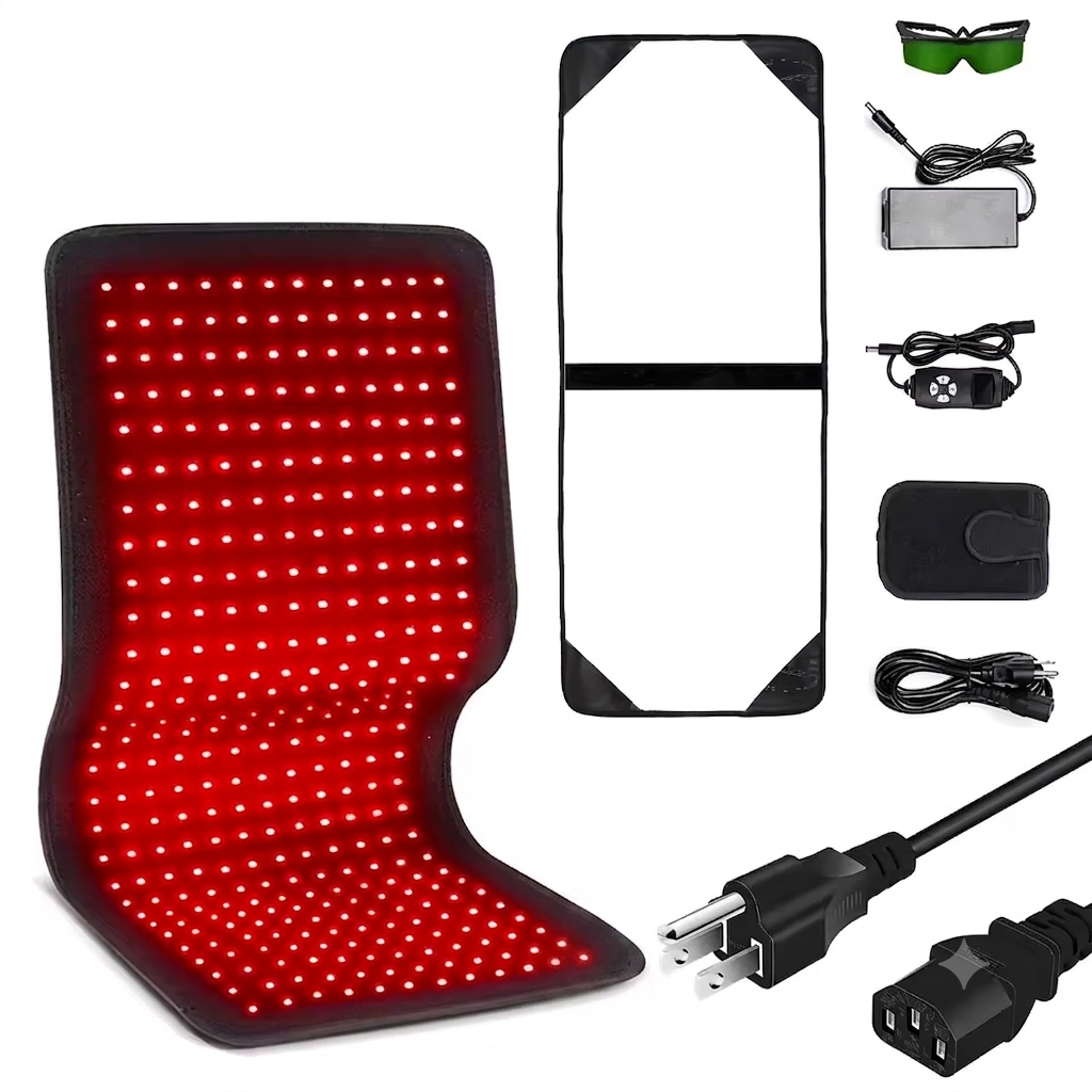Red & Infrared Therapy Belt Wearable Wrap with Heating for Face and Body