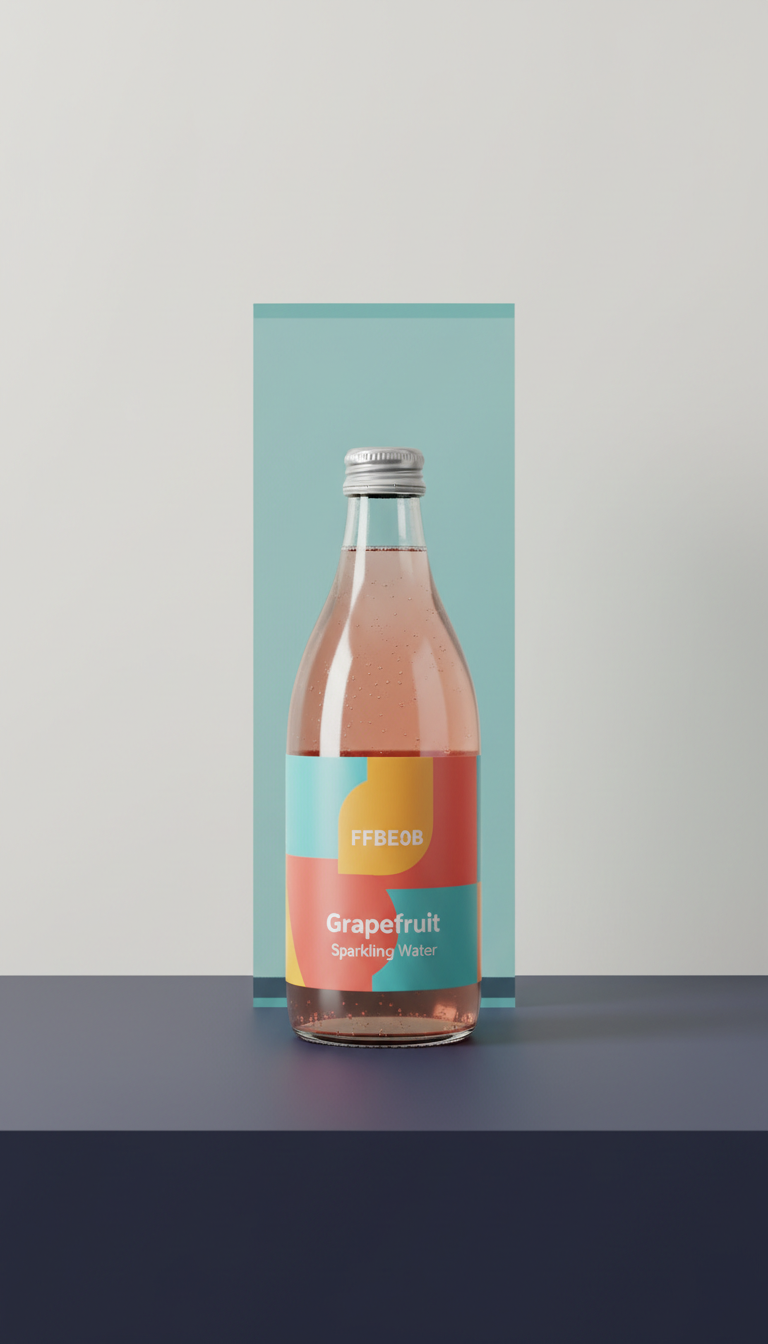 Vivid Grapefruit Sparkling Water Glass Bottle