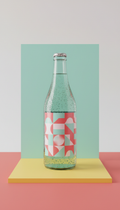 Aqua Mint Sparkling Water Glass Bottle